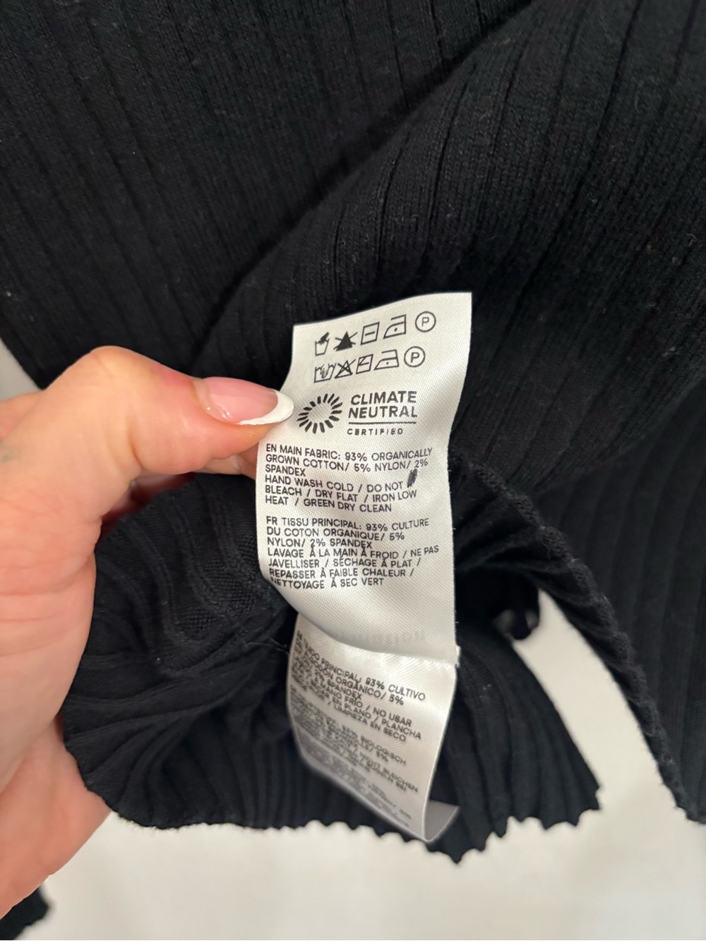 Reformation Black Ribbed Button-Front Top - Picture 4 of 4